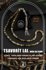 Tsavorit Lal Doğal Taş Tesbih 99luk - 6mm