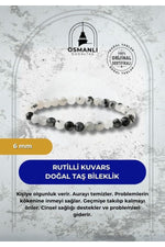 Rutilli Kuvars 6mm Doğal Taş Bileklik