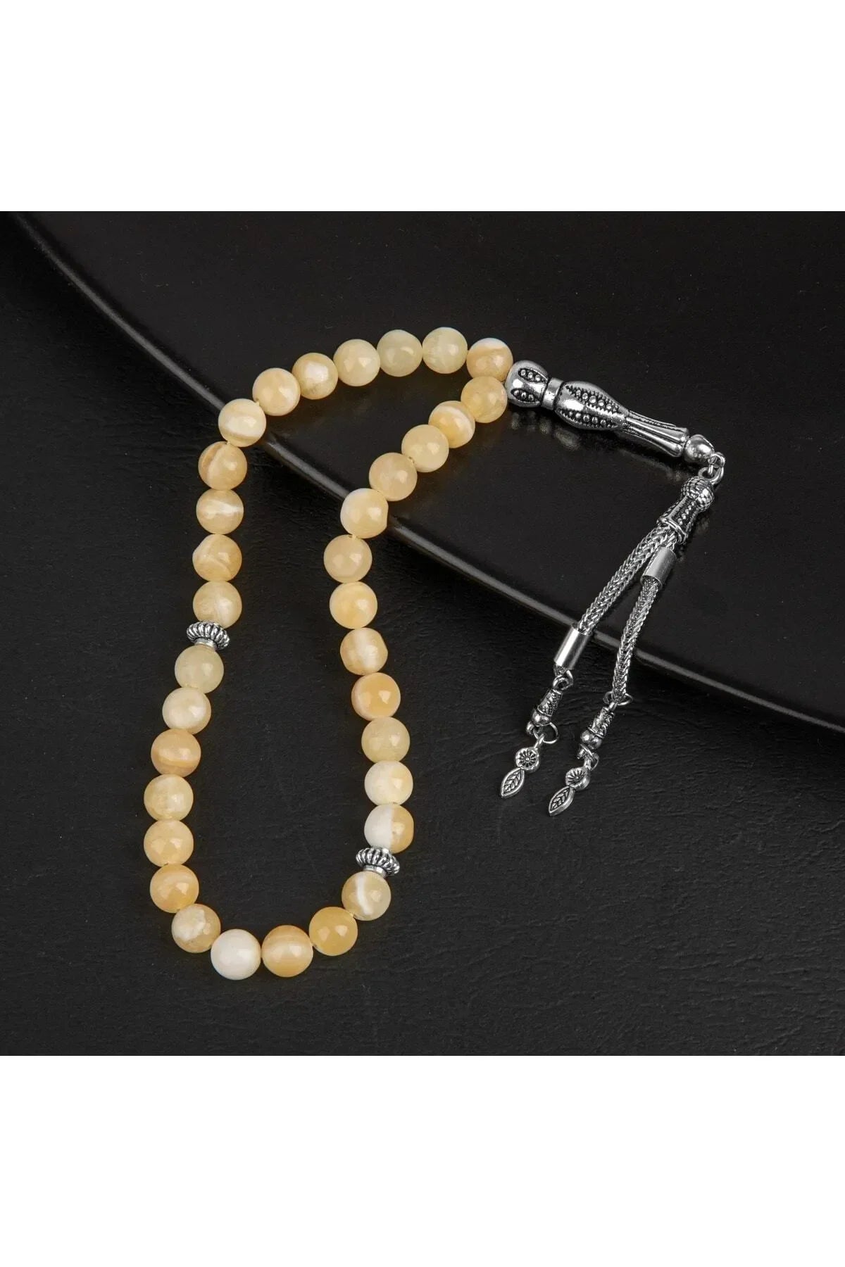 Aragonit Doğal Taş Tesbih 33lük - 8mm