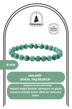 Malakit 8mm Doğal Taş Bileklik