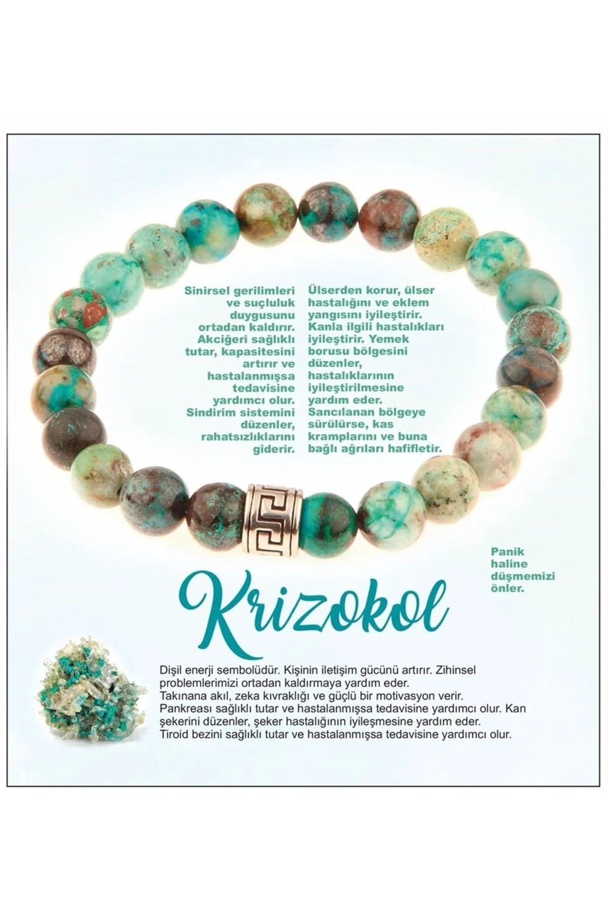Krizokol 8mm Doğal Taş Bileklik