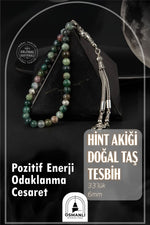 Hint Akiği Doğal Taş Tesbih 33lük - 6mm