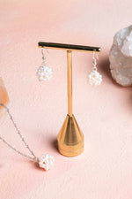 Sertifikalı İnci Doğal Taş Kolye Küpe Set