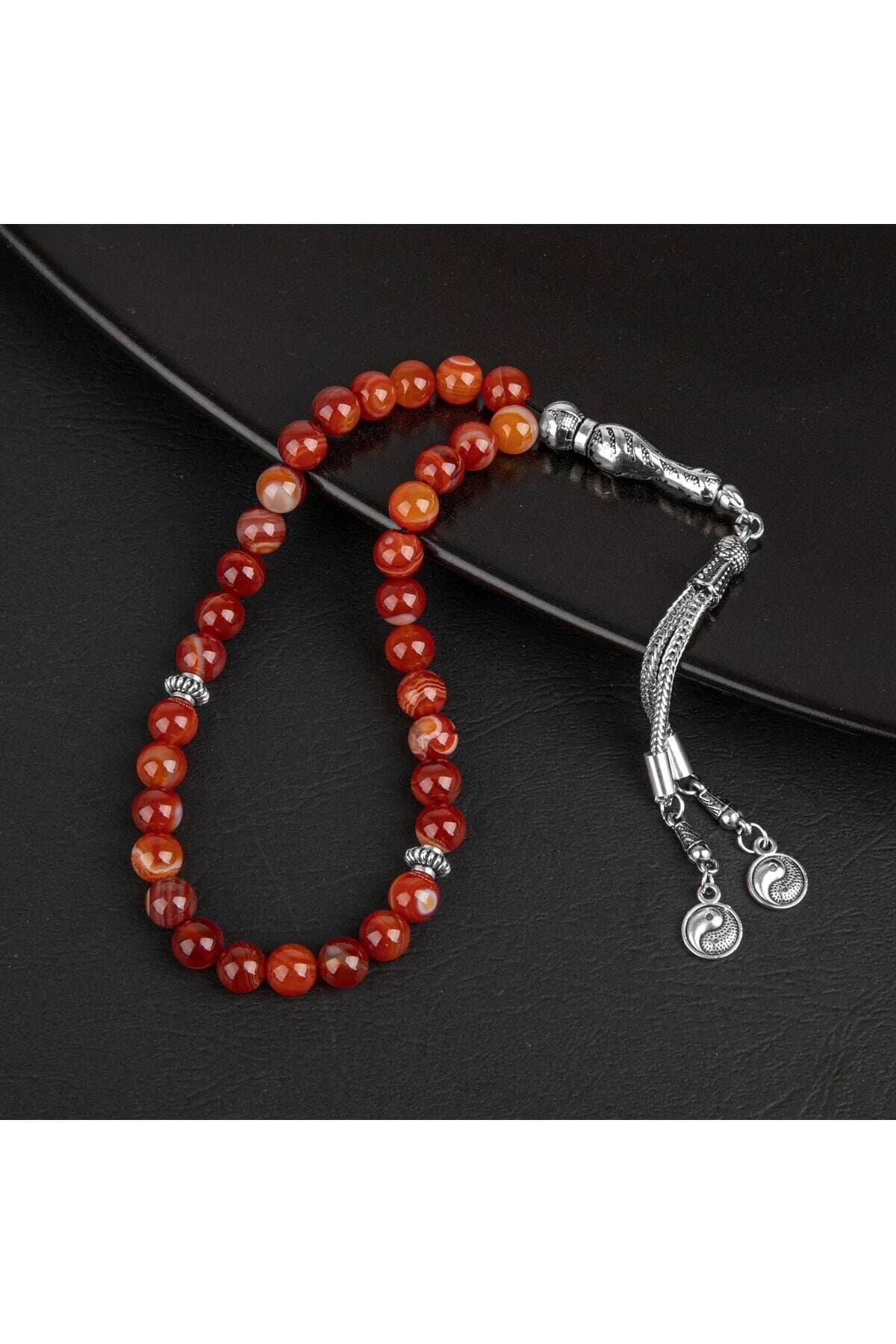 Madagaskar Akiği Doğal Taş Tesbih 33lük - 8mm