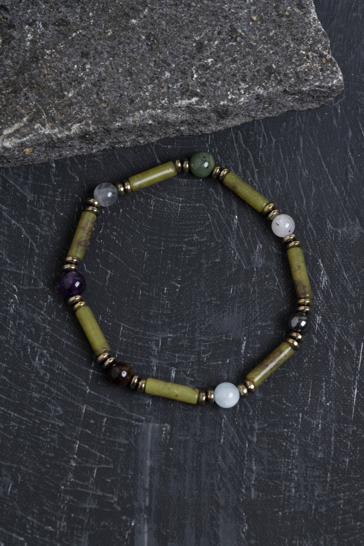 Sertifikalı Yeşim, Labradorit ve Koruyucu Doğal Taş Bileklik