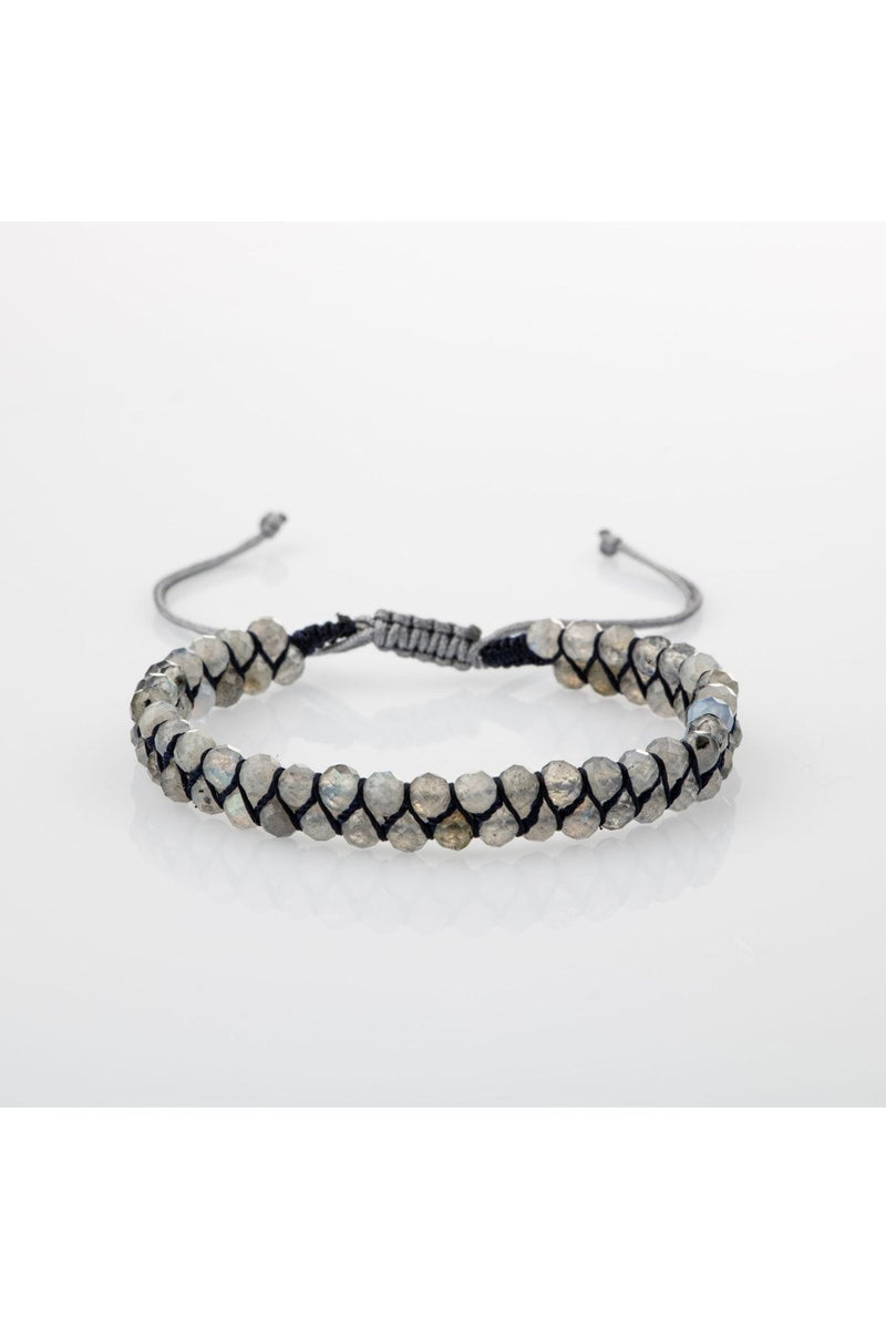 Labradorit 3-4mm Çift Sıra Doğal Taş Bileklik