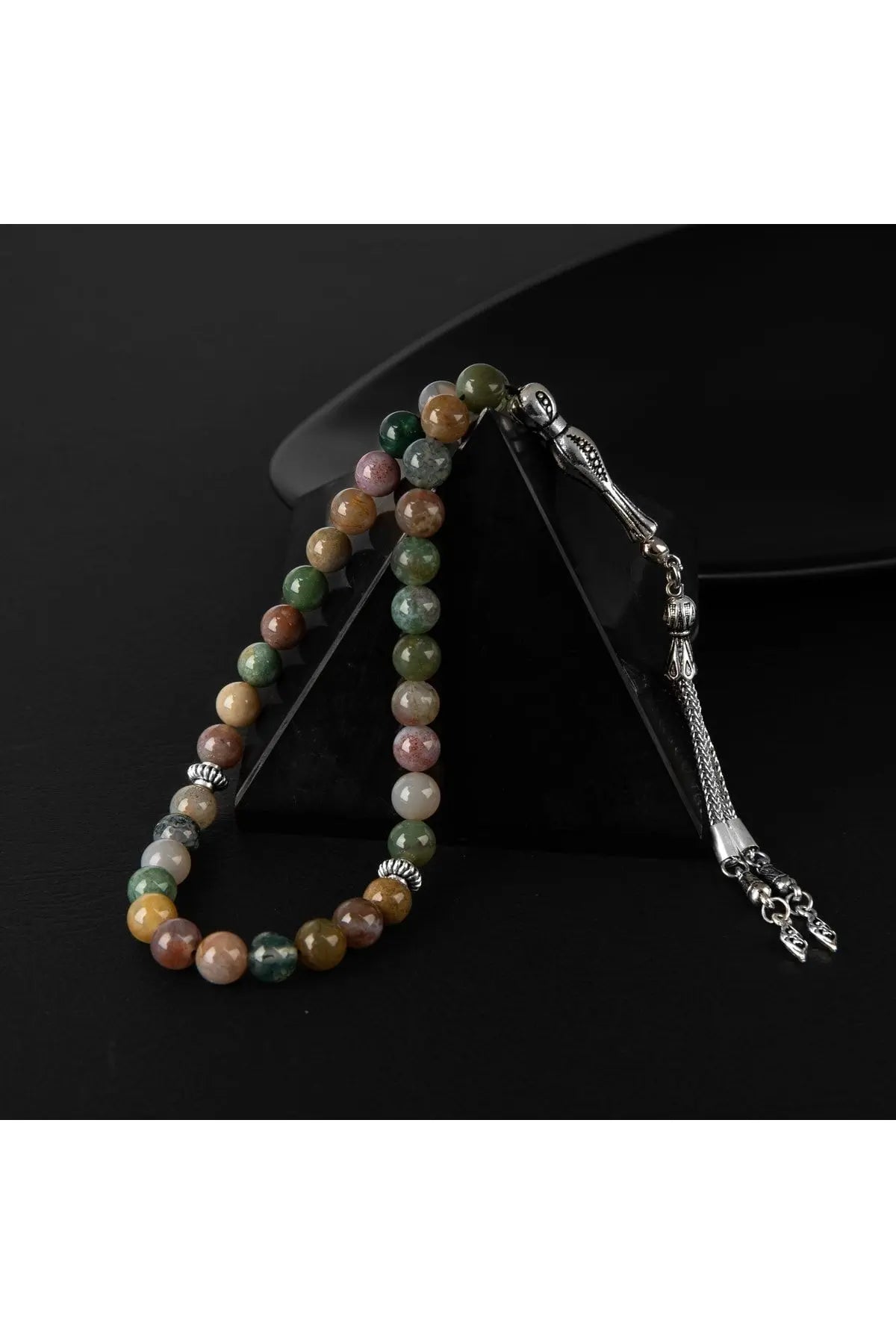 Hint Akiği Doğal Taş Tesbih 33lük - 8mm