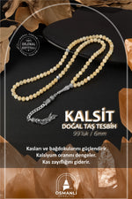 Kalsit Doğal Taş Tesbih 99luk - 6mm
