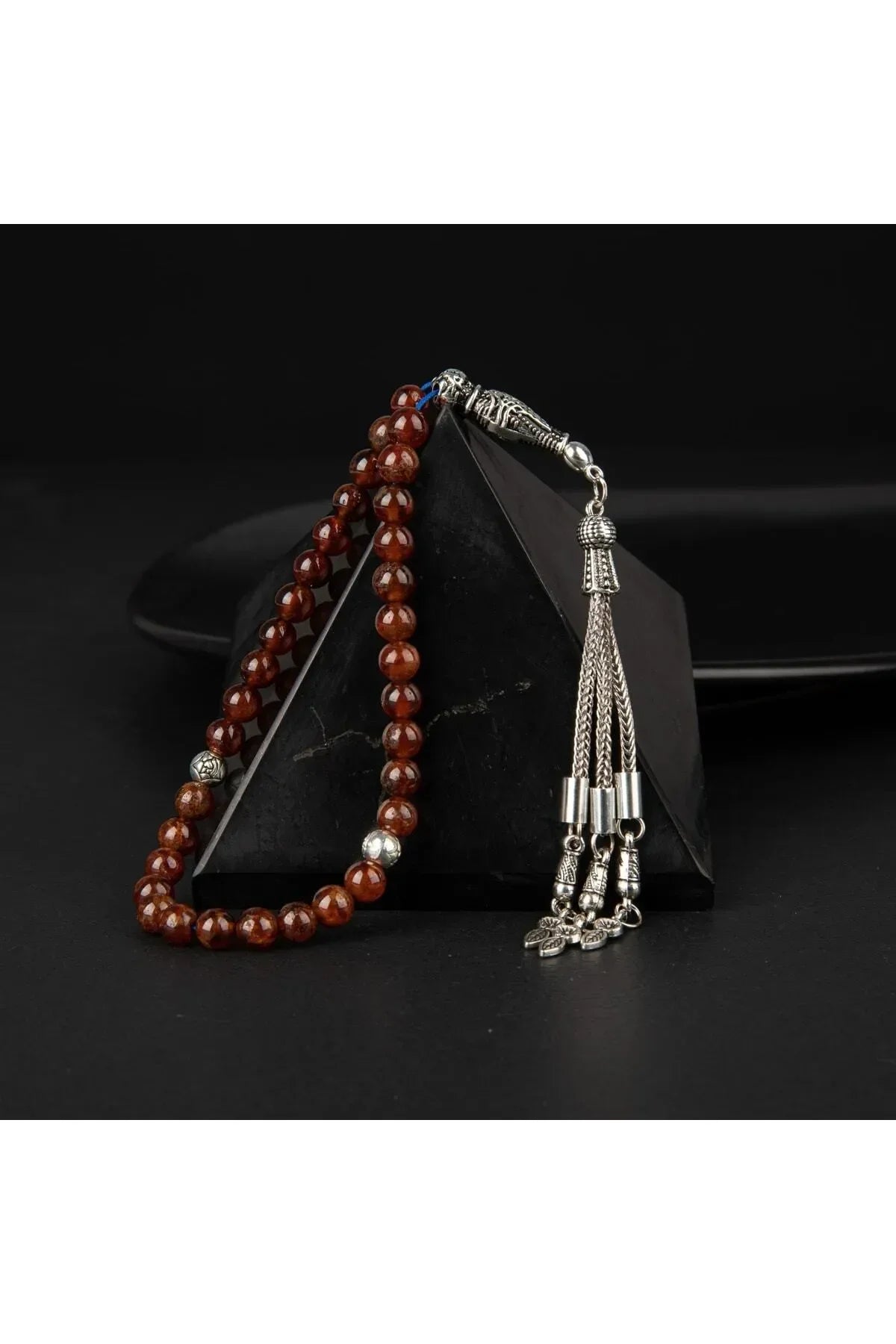 Hessonit Lal Doğal Taş Tesbih 33lük - 6mm