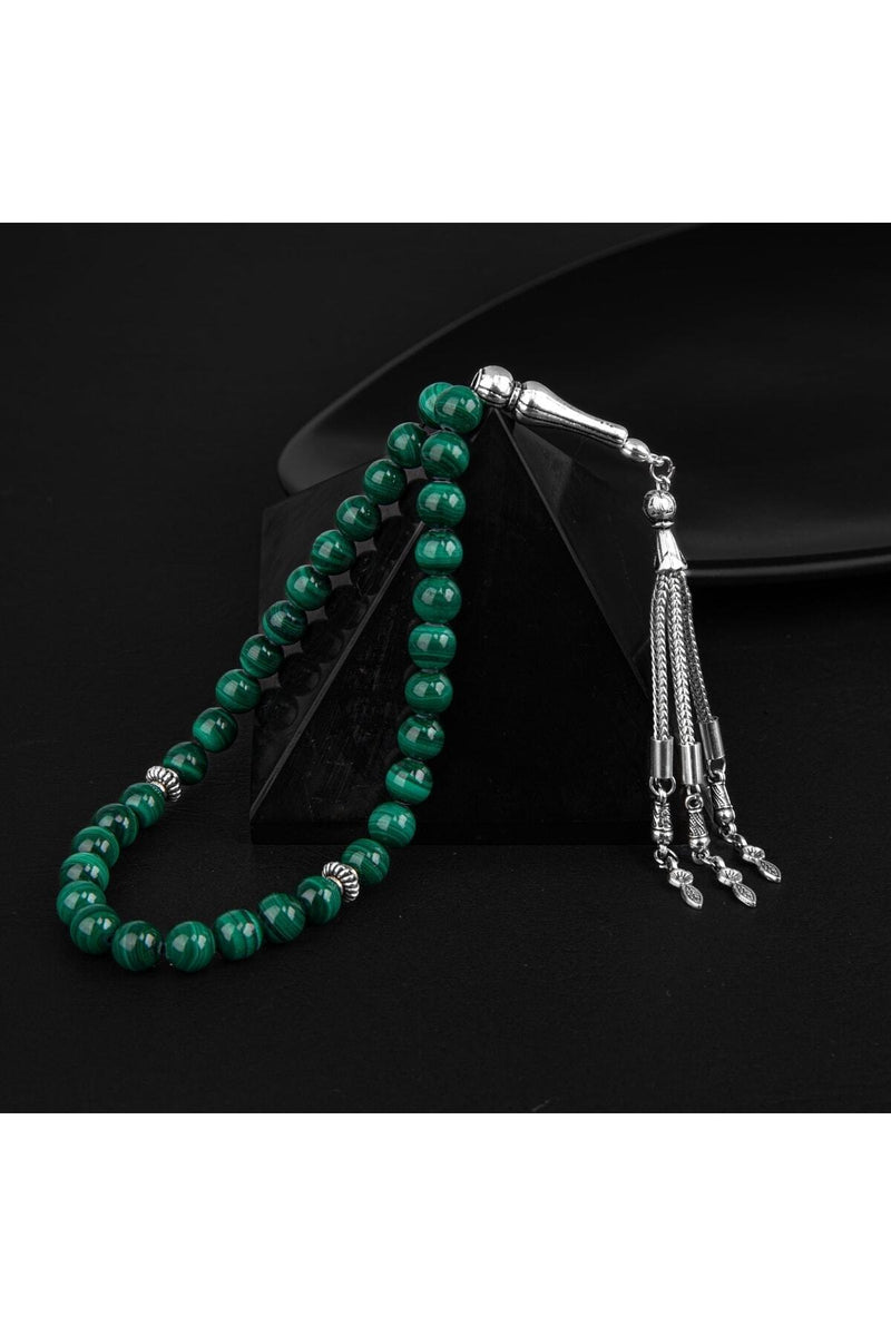 Malakit Doğal Taş Tesbih 33lük - 8mm