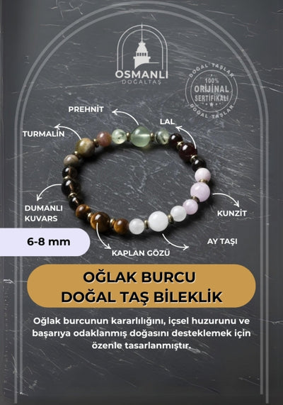 Osmanlı Doğal Taş Sertifikalı Oğlak Burcu Doğal Taş Bileklik