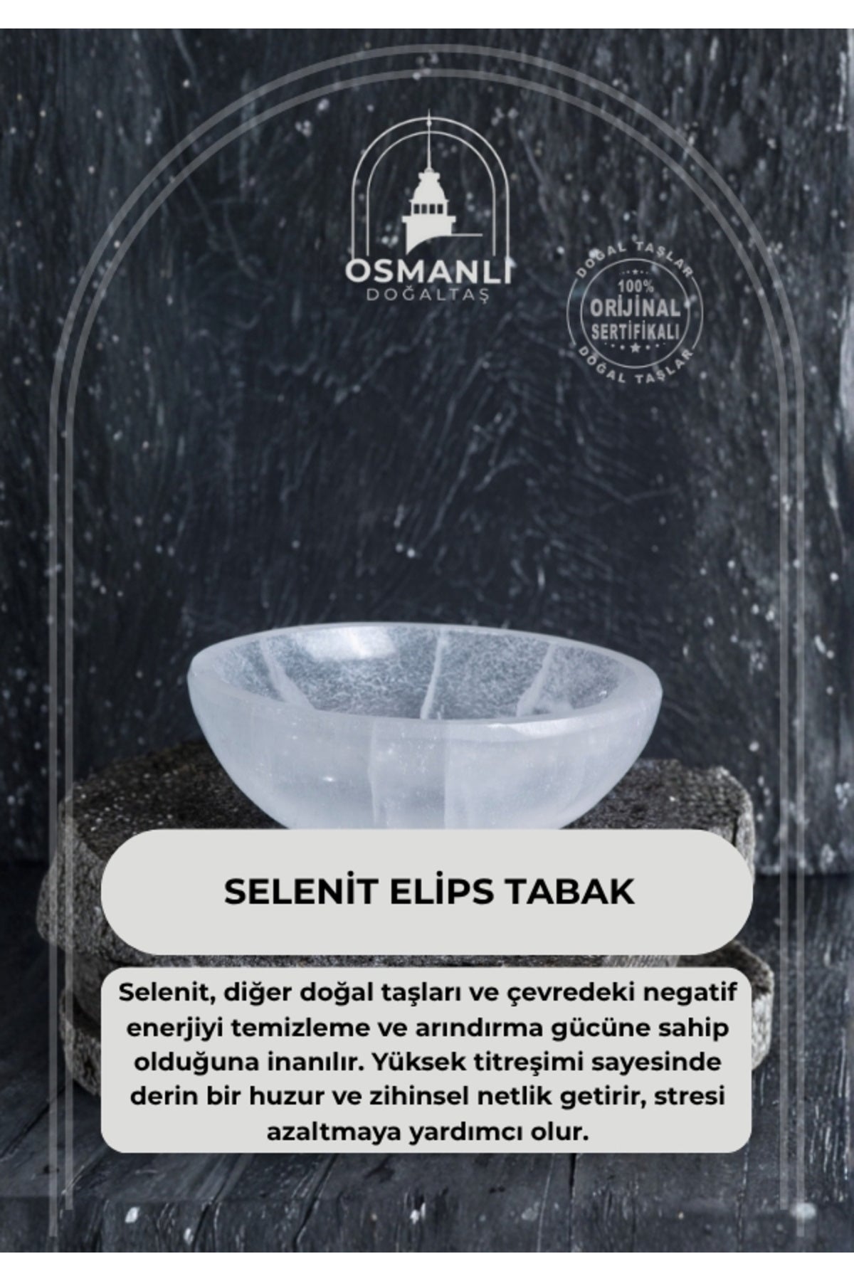 Sertifikalı Selenit Elips Tabak no.3