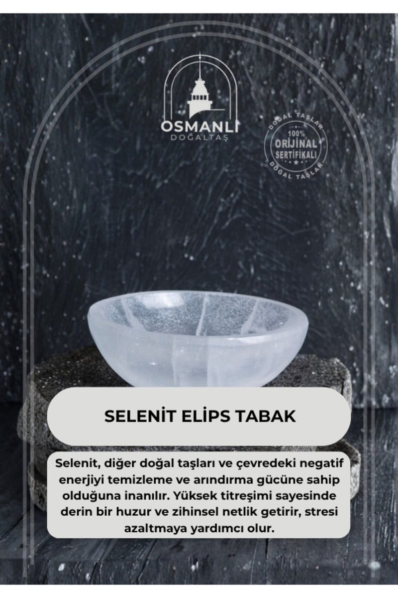 Sertifikalı Selenit Elips Tabak no.3