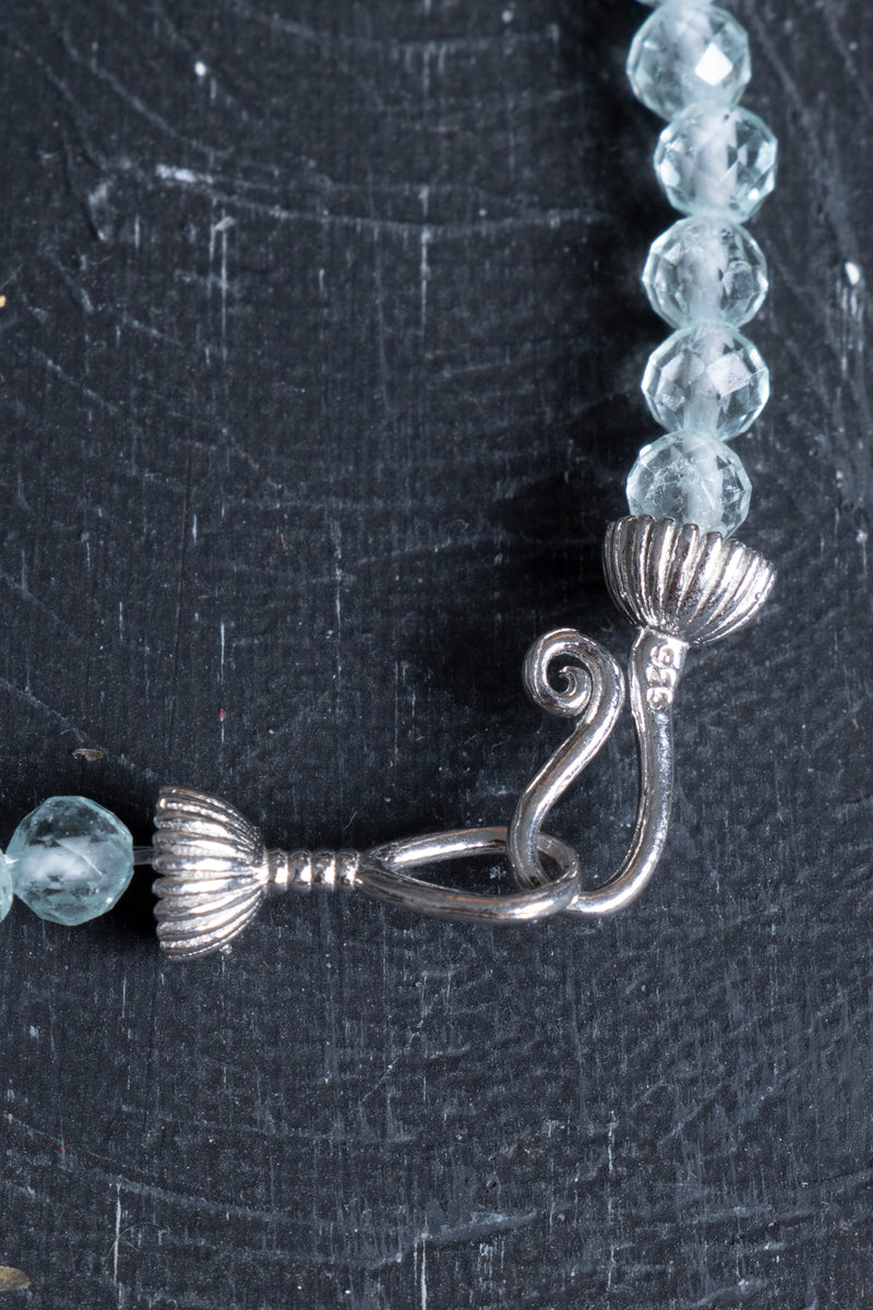 Sertifikalı Topaz Gümüş Aparatlı Doğal Taş Bileklik 4 mm (SK:203)