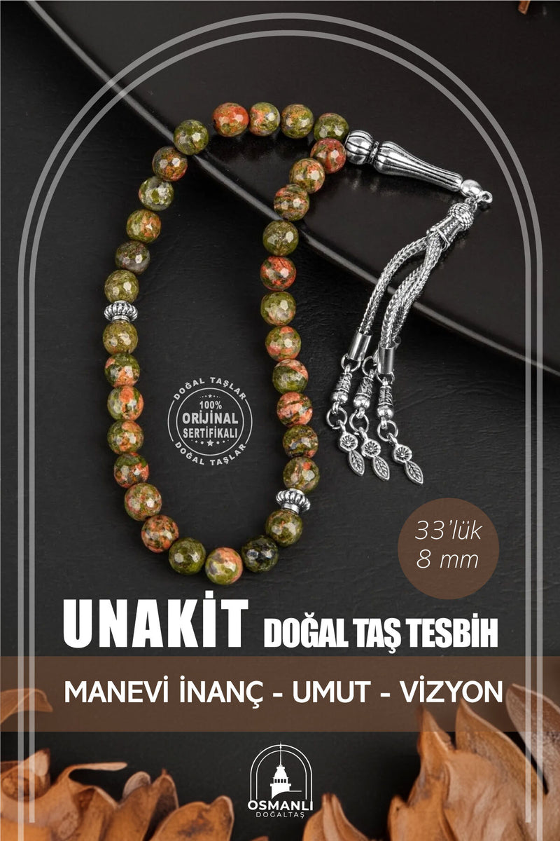Unakit Doğal Taş Tesbih 33lük - 8mm
