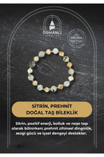 Sertifikalı Sitrin ve Prehnit Doğaltaş Bileklik