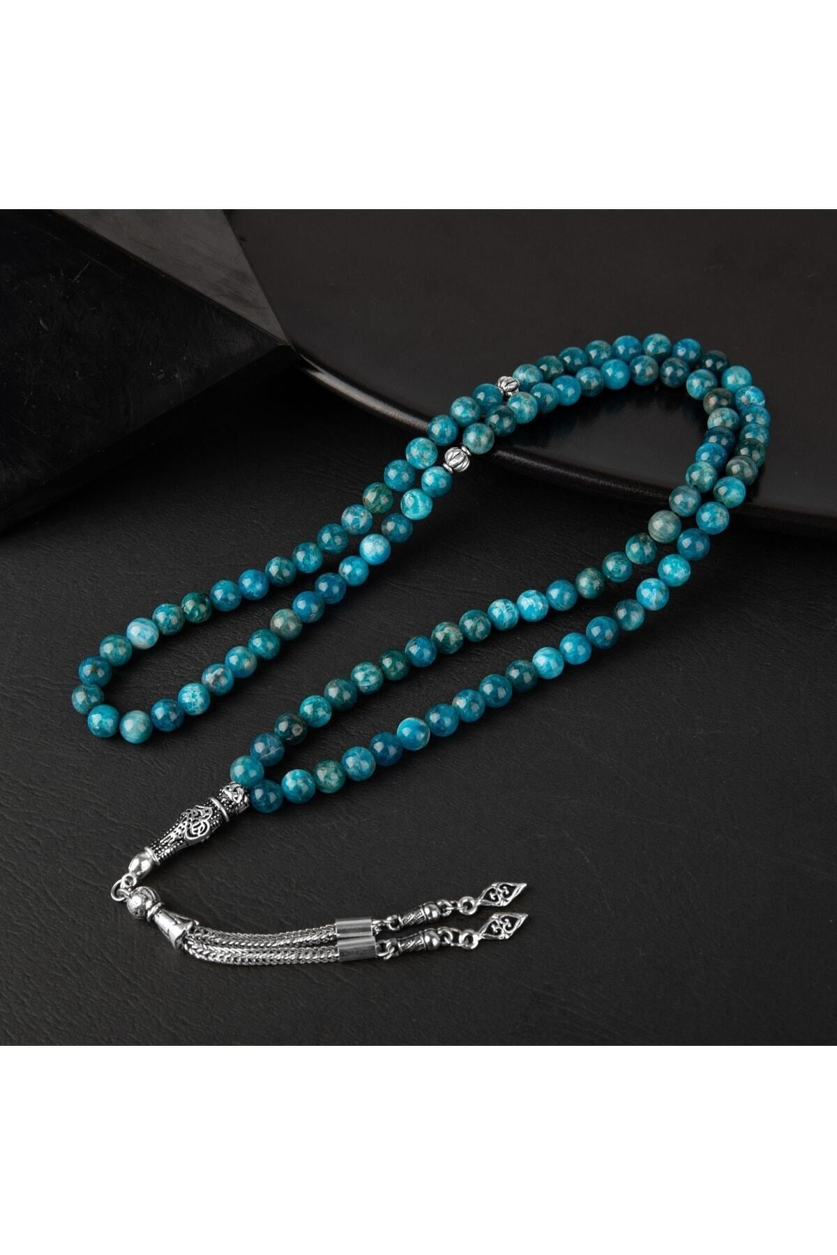 Mavi Apatit Doğal Taş Tesbih 99luk - 6mm