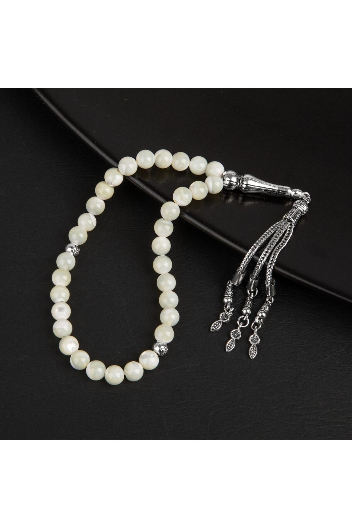 Sedef Doğal Taş Tesbih 33lük - 8mm