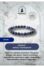 Sodalit 8mm Doğal Taş Bileklik