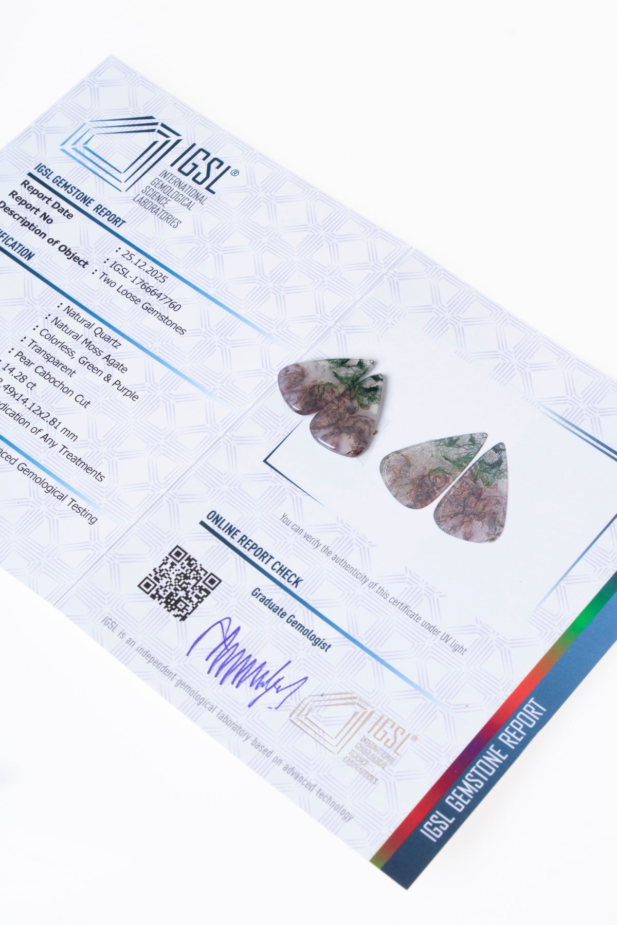 Sertifikalı Yosun Akik Kabaşon (S.K:337)