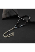 Siyah Göz Akik Doğal Taş Tesbih 33lük - 6mm