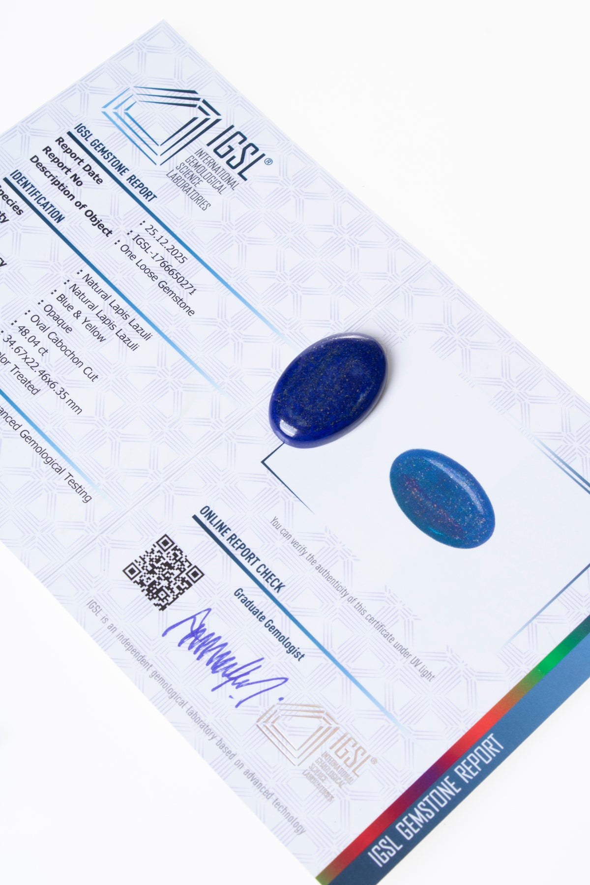 Sertifikalı Lapis Lazuli Kabaşon (S.K:317)