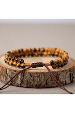 Kaplan Gözü 4mm Çift Sıra Doğal Taş Bileklik