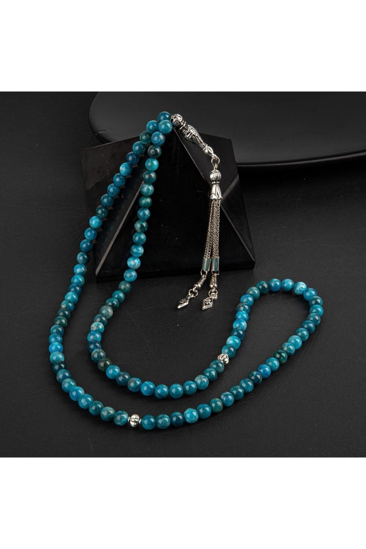 Mavi Apatit Doğal Taş Tesbih 99luk - 6mm