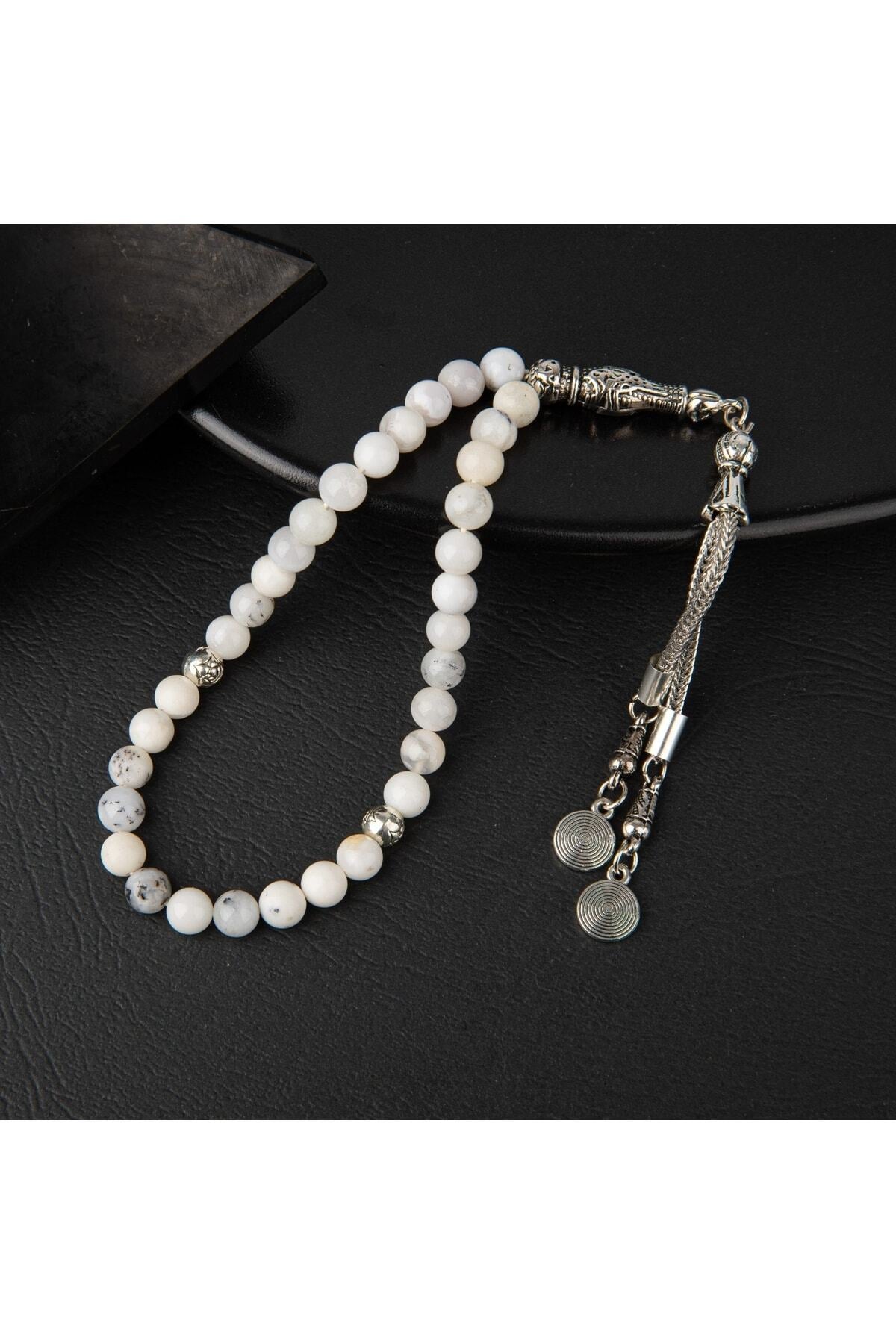 Süt Opal Doğal Taş Tesbih 33lük - 6mm