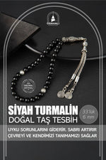 Siyah Turmalin Doğal Taş Tesbih 33lük - 6mm