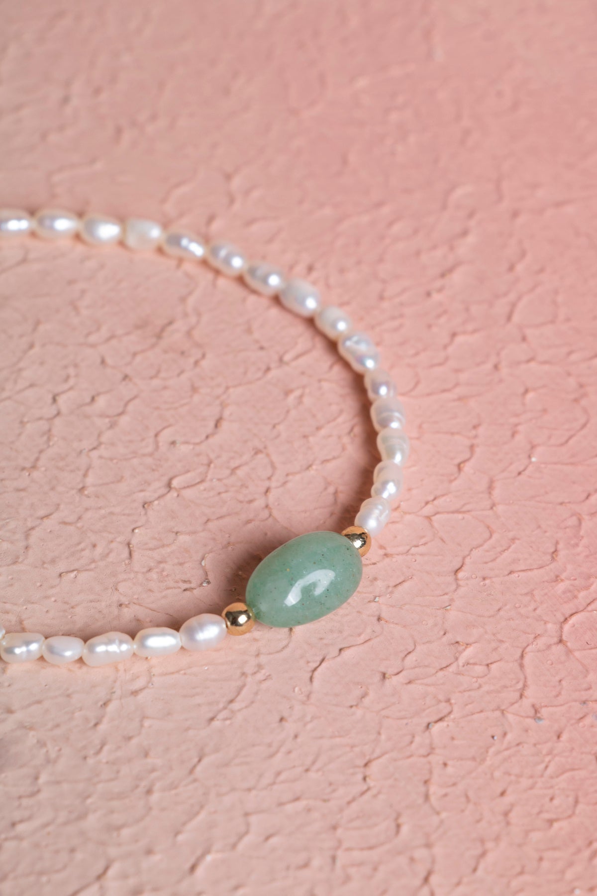 Sertifikalı İnci, Aventurin Gümüş Kapama Doğal Taş Bileklik (SK:067)