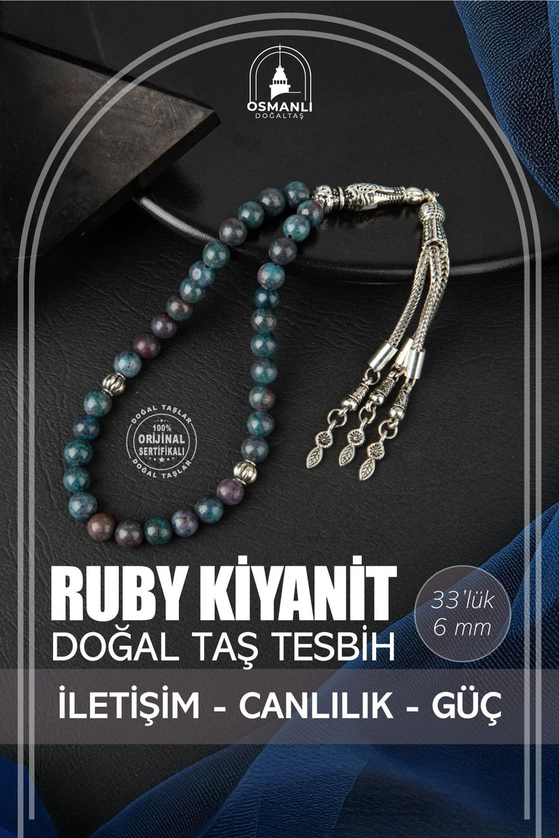Ruby Kiyanit Doğal Taş Tesbih 33lük - 6mm