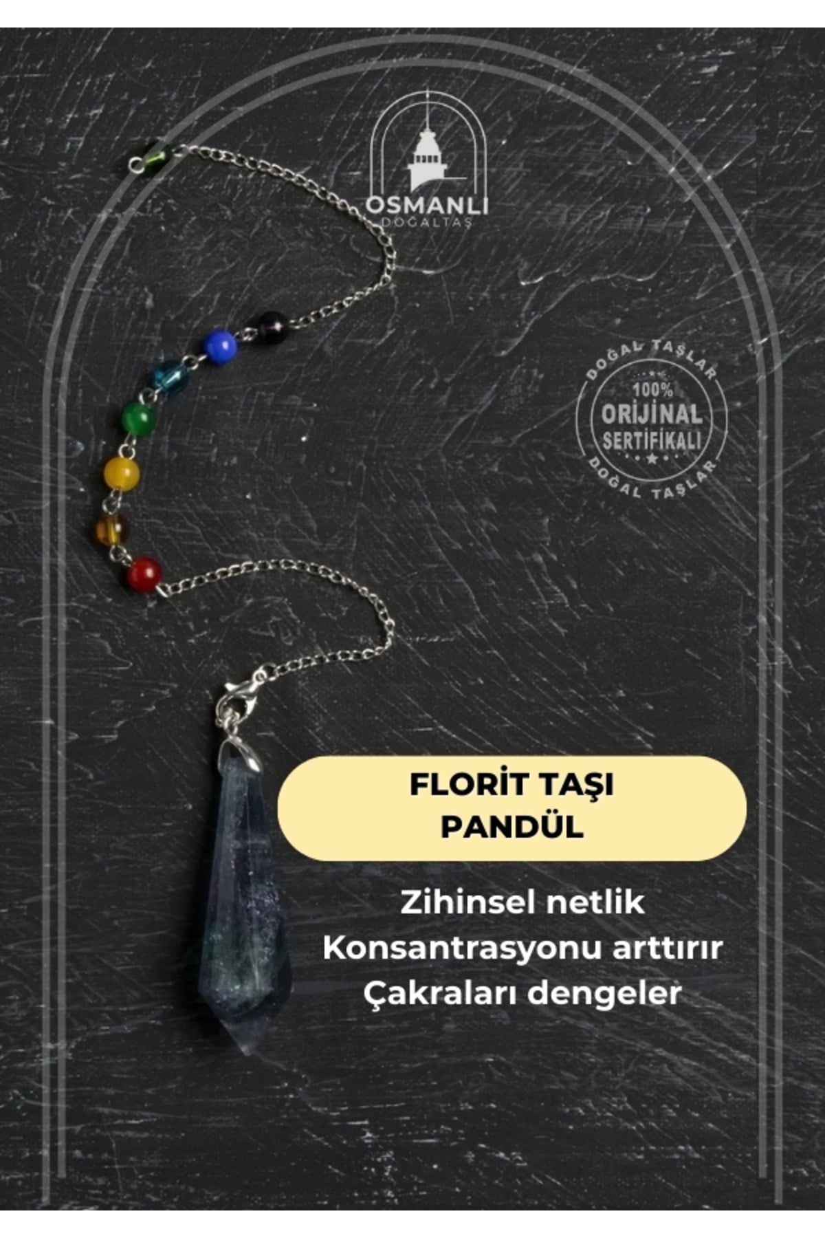 Osmanlı Doğal Taş Sertifikalı Florit Pandül