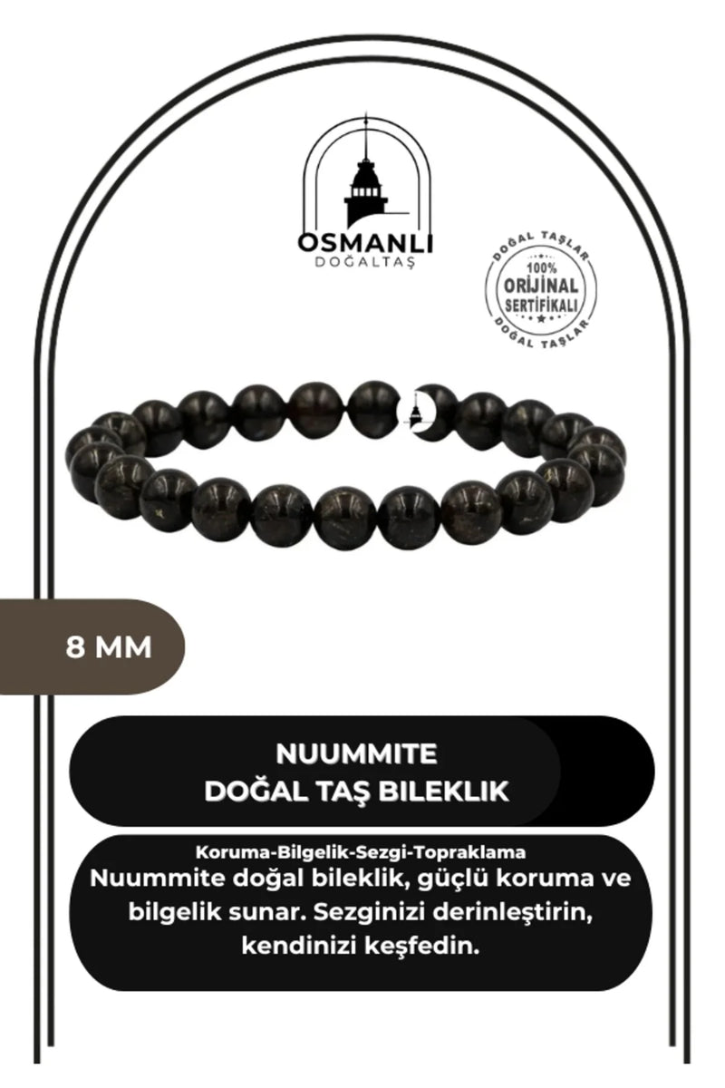 Nuummite 8mm Doğal Taş Bileklik