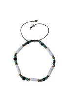 Sertifikalı Obsidyen, Havlit, Turkuaz Doğal Taş Makrome Bileklik
