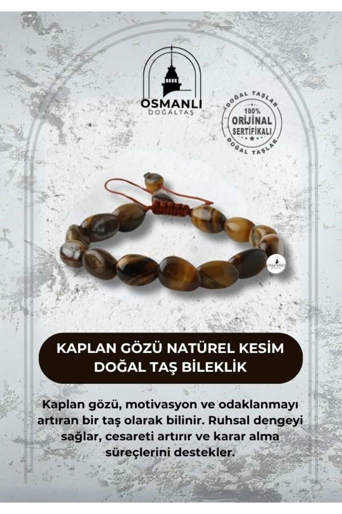 Kaplan Gözü Natürel Kesim Doğal Taş Bileklik