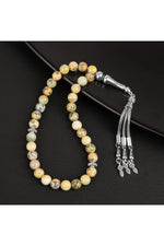 Opal Sarı Doğal Taş Tesbih 33lük - 8mm