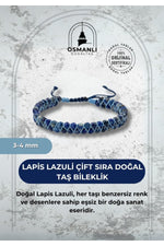 Lapis Lazuli 3-4mm Çift Sıra Doğal Taş Bileklik