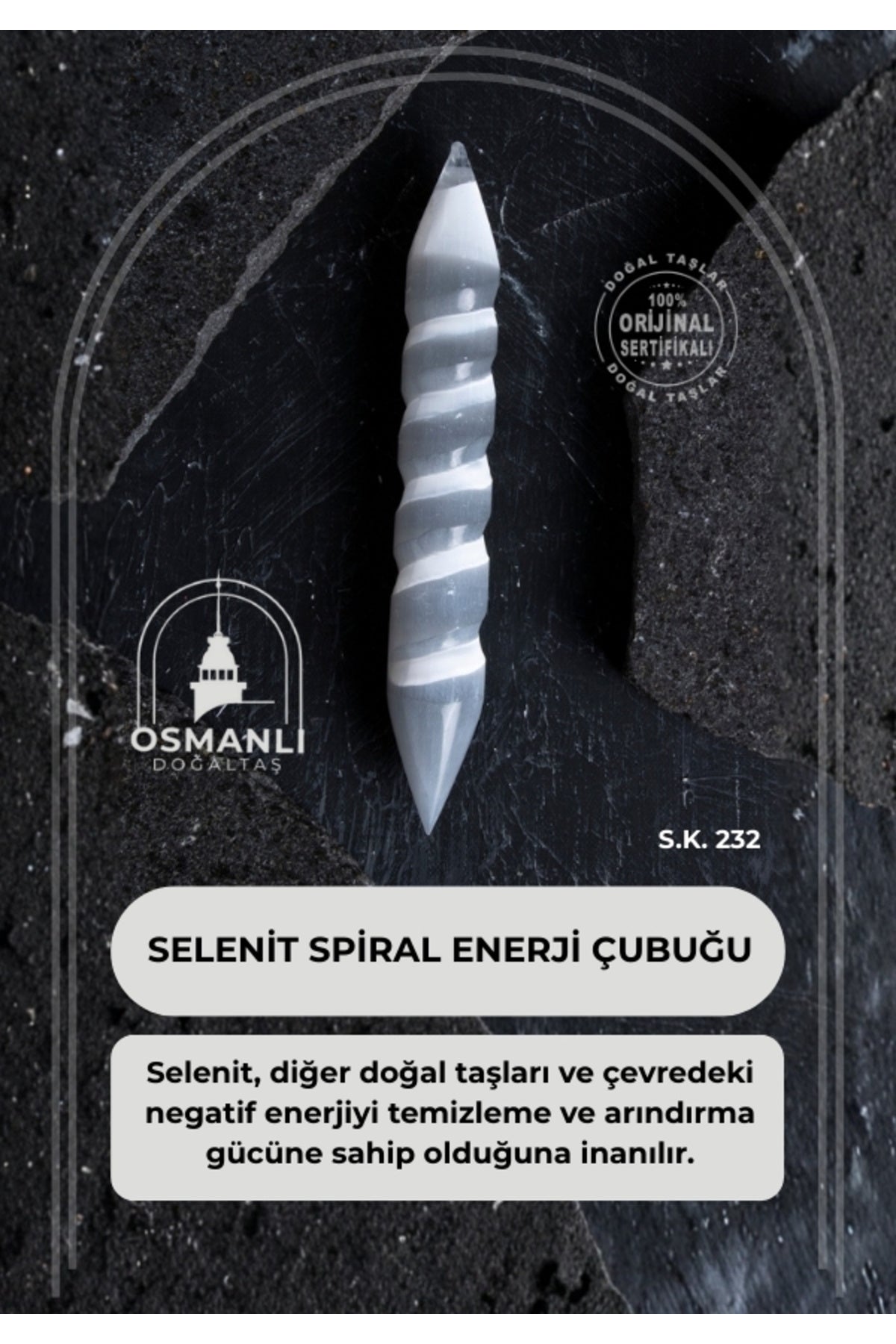 Selenit Spiral Enerji Çubuğu (S.K. 232)