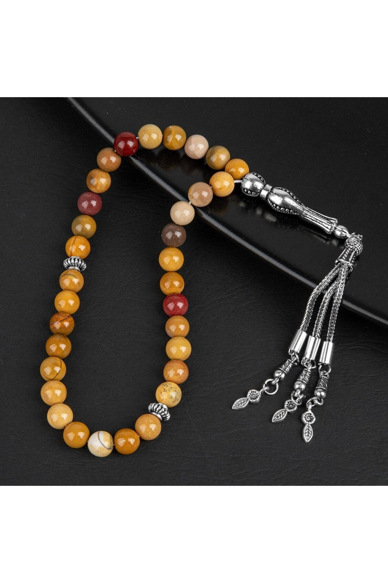 Sarı Jasper Doğal Taş Tesbih 33lük - 8mm