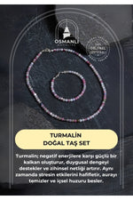 Sertifikalı Turmalin Doğal Taş Set