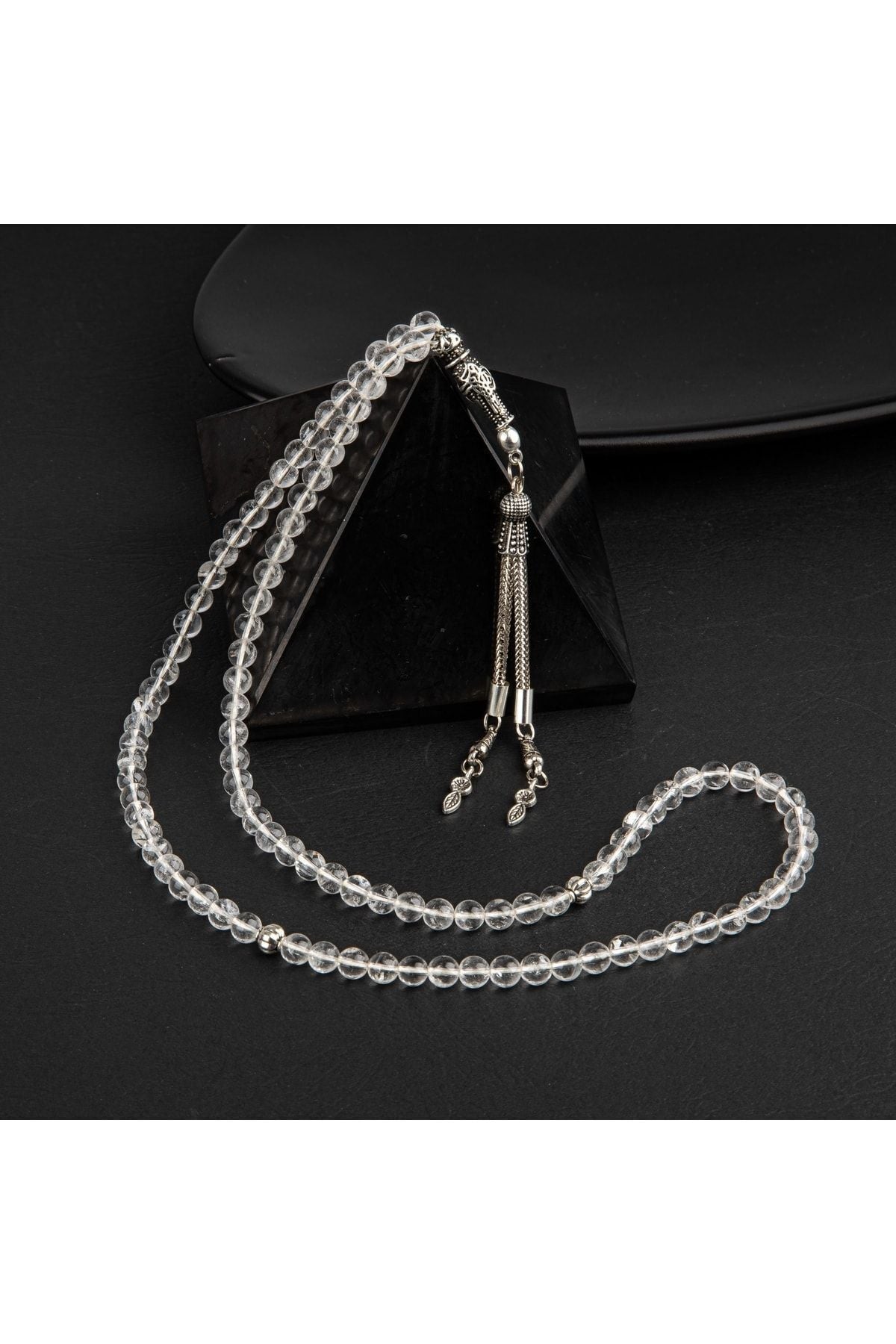 Kristal Kuvars Doğal Taş Tesbih 99luk - 6mm