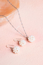 Sertifikalı İnci Doğal Taş Kolye Küpe Set