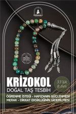 Krizokol Doğal Taş Tesbih 33lük - 8mm