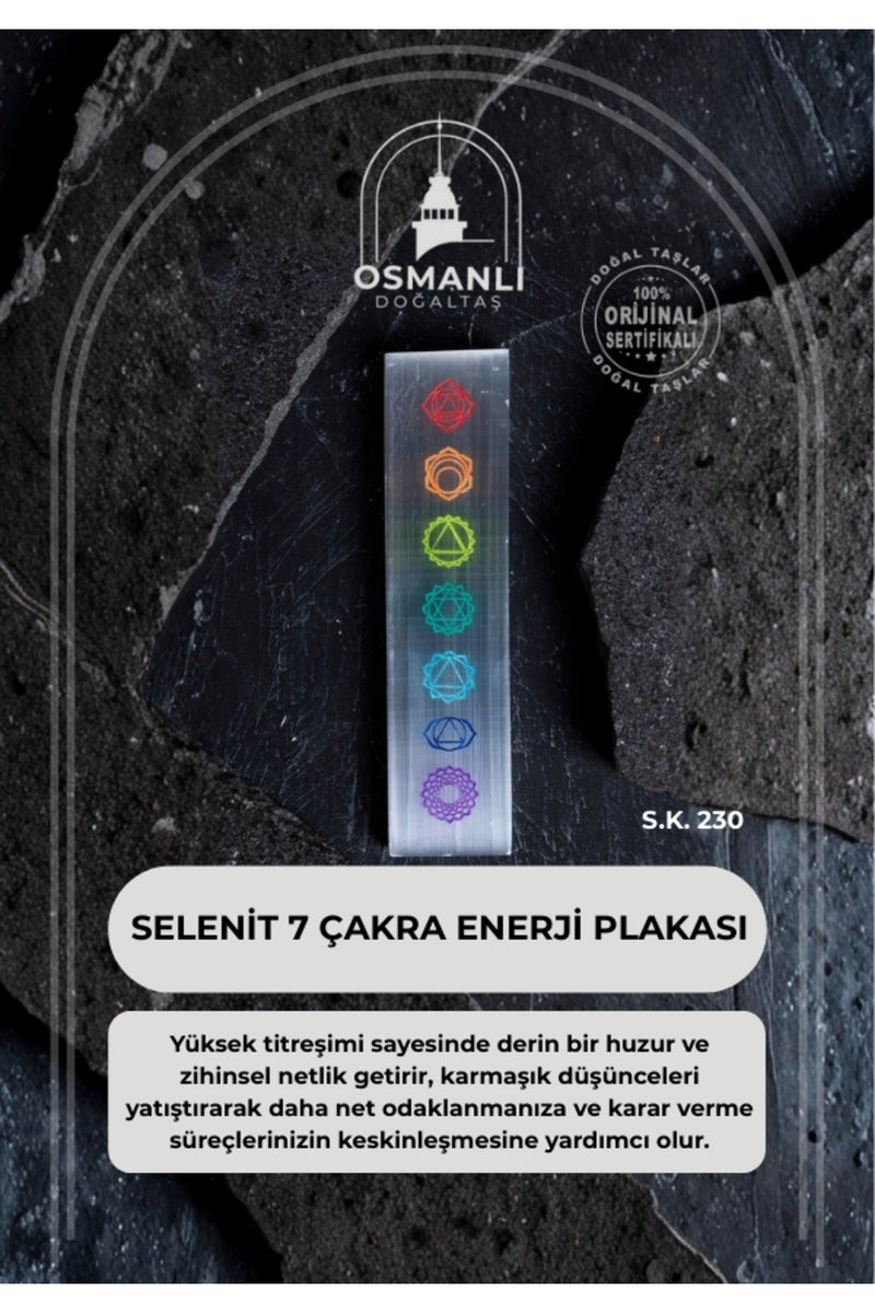 Selenit 7 Çakra Enerji Plakası (S.K.230)