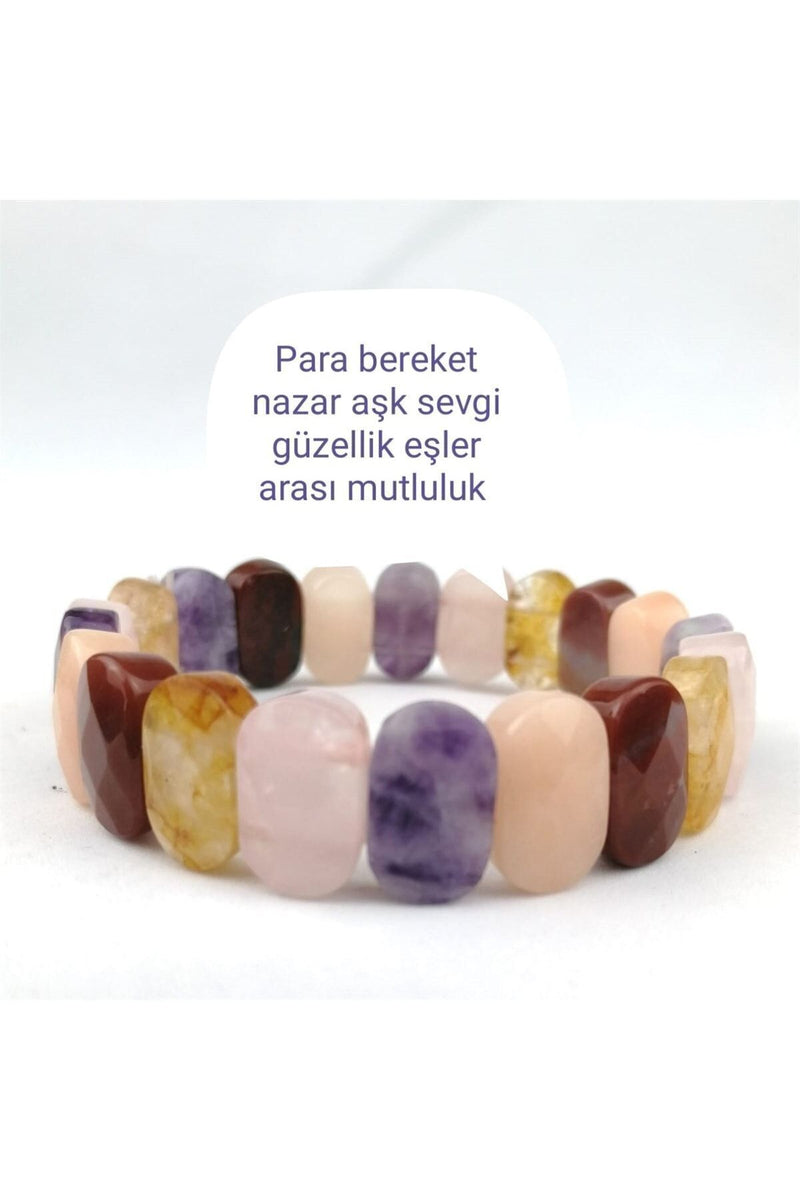 Sertifikalı Doğal Taş Roleks Bileklik (GÜNEŞ TAŞI, SİTRİN, AMETİST, PEMBE KUVARS, AKİK)