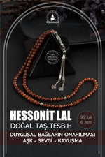 Hessonit Lal Doğal Taş Tesbih 99luk - 6mm