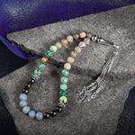 Kova Burcu Tesbih Anjelit, Fosil Mercan, Hematit, Krizokol