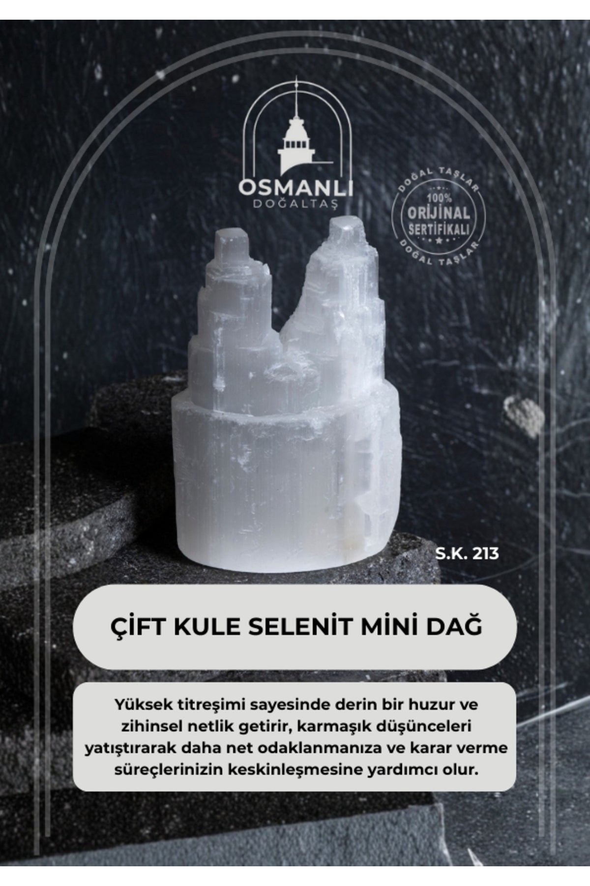 Çift Kule Selenit Mini Dağ (S.K.213)