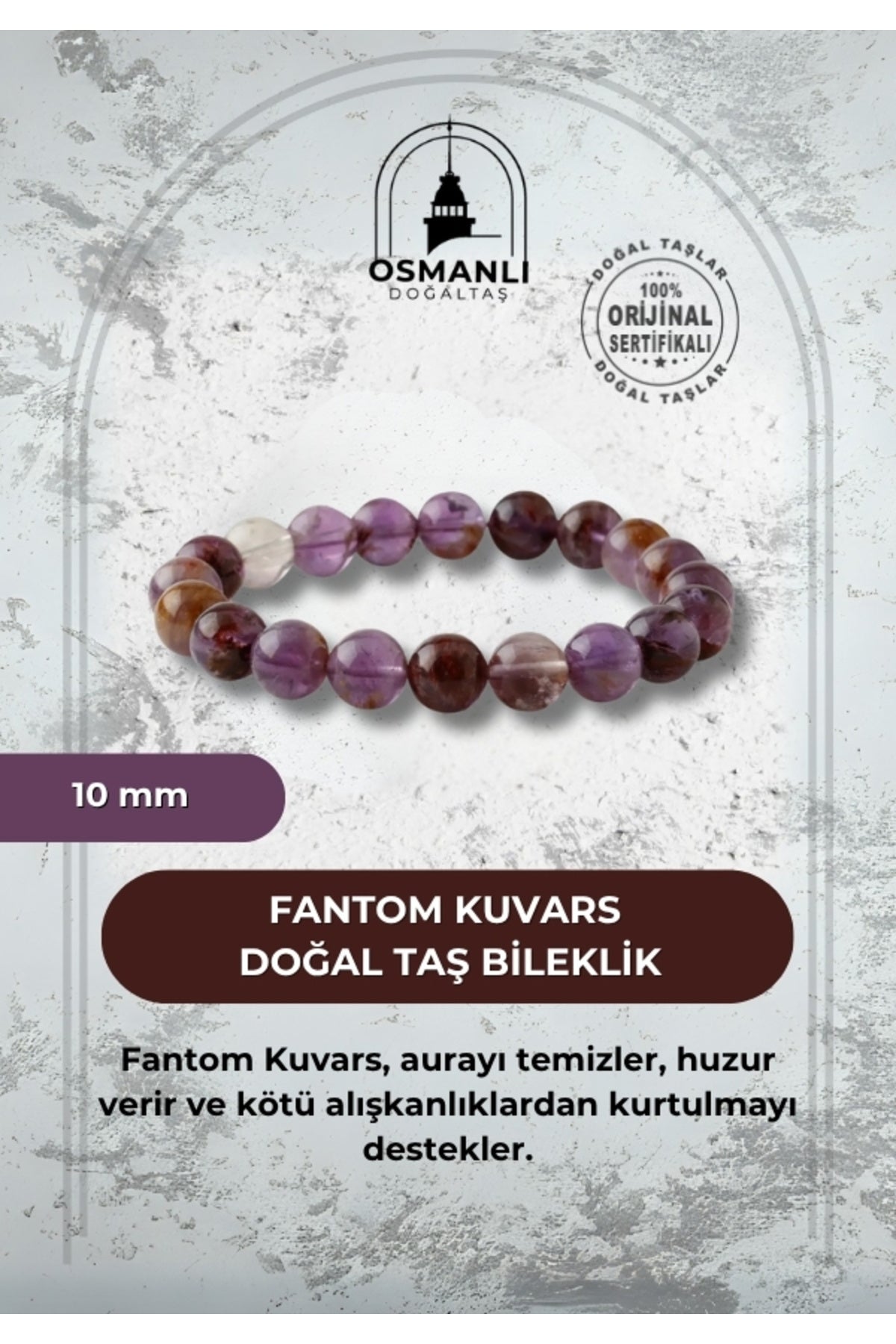 Fantom Kuvars 10mm Doğal Taş Bileklik
